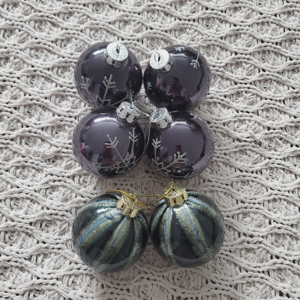 Rare Gluckstein Home Handpainted Ornaments 6 Piece